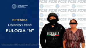 CUMPLIMENTA FGJE ORDEN DE APREHENSIÓN CONTRA UNA MUJER POR LOS DELITOS DE LESIONES Y ROBO